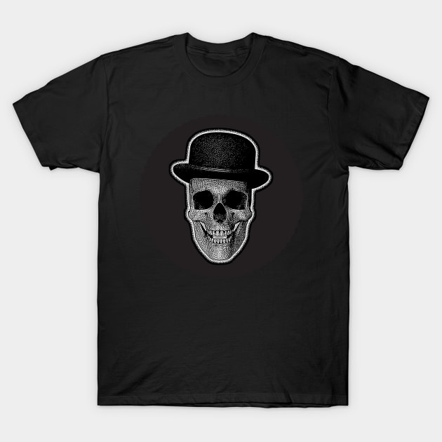 Skull with Bowler Hat T-Shirt by EnriqueV242